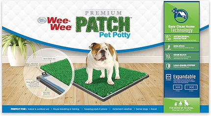 Four Paws Wee-Wee Premium Patch Indoor and Outdoor Pet Potty for Dogs l Dog Potty Training l Artificial Grass l Wee-Wee Patch