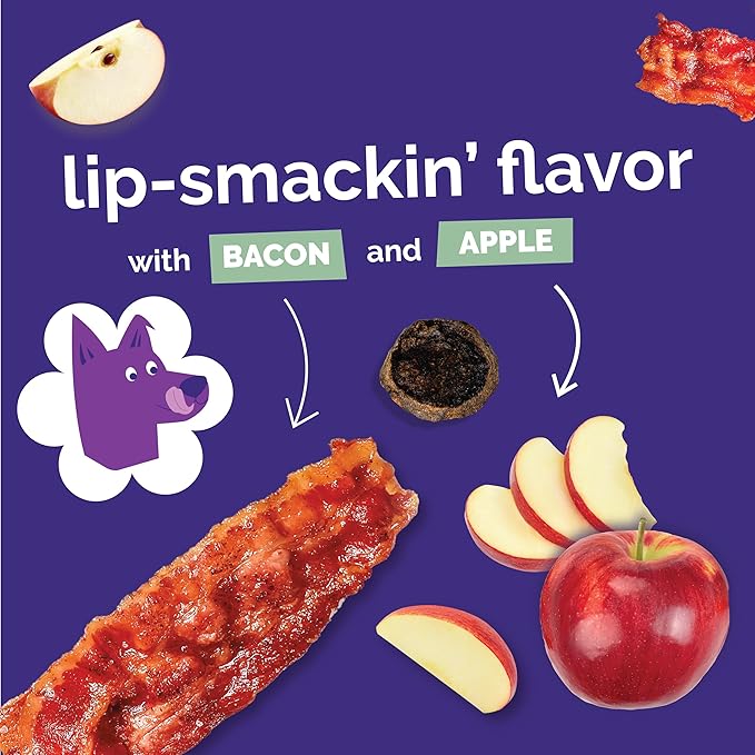 Fruitables Small Dog Treats – Whole Jerky Bites – Healthy Treats – Bacon & Apple Flavor – 5 Ounces