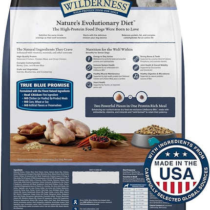 Blue Buffalo Wilderness High-Protein Natural Dry Food for Senior Dogs, Chicken Recipe, 13-lb. Bag