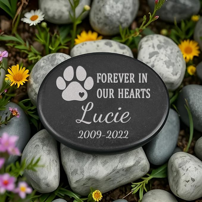 Pet Memorial Stones, Pet Sympathy Gifts, Dog Memorial Gifts for Loss of Dog, Bereavement Gifts Loss of Pet, Forever in Our Hearts, Pet Remembrance Gifts, Pet Cemetery Grave Stones