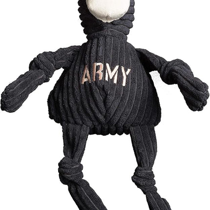 HuggleHounds Knottie Plush Dog Toy - Dog Stuffed Animal Toy, Puppy Toys, Squeaky Dog Toy for Small, Medium & Large Dogs, Durable Plush to Keep Them Busy, Officially Licensed - Army Mule, Large