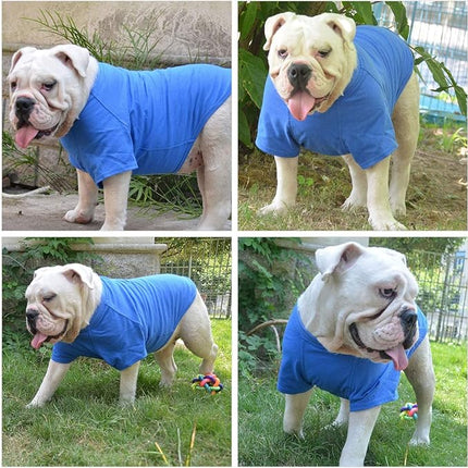 Lovelonglong Pet Clothing Dog Costumes Basic Blank T-Shirt Tee Shirts for Large Dogs Blue XXXXL