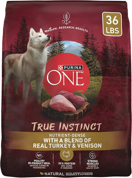 Purina ONE True Instinct With A Blend Of Real Turkey and Venison Dry Dog Food - 36 lb. Bag