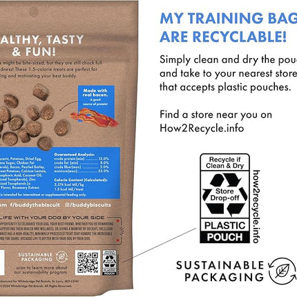 Buddy Biscuits Trainers 10 Oz. Pouch of Training Bites Soft & Chewy Dog Treats Made with Bacon Flavor