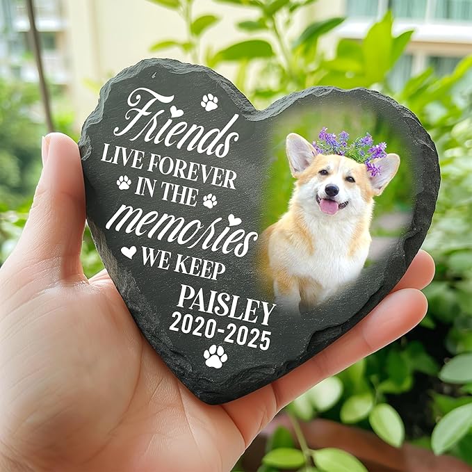 Personalized Dog Memorial Gifts for Loss of Dog, Custom Pet Memorial Stone with Photo Name Date, Stones for Dogs, Gift for Cat Lovers, Bereavement Sympathy Gift for Pet Lover, Quote 7