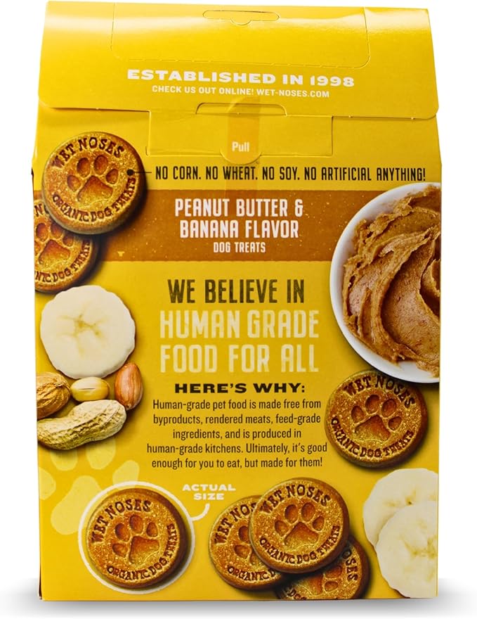 Grain-Free Organic Crunchy Dog Treats – for All Pet Sizes, Breeds – All-Natural Treat – 100% Human-Grade – Delicious Snacks for Dogs – 14 Oz, Grain Free - Peanut Butter Banana, 2 X 14oz Box