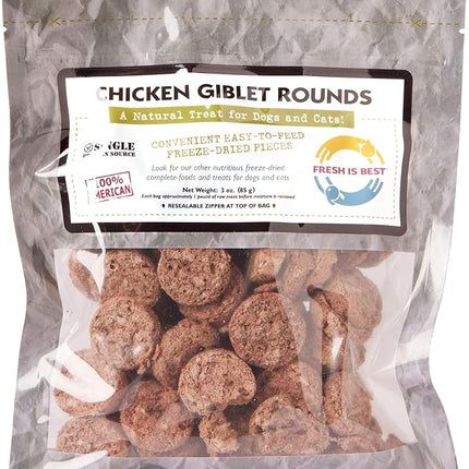 Fresh Is Best Freeze Dried Dog Treats - Freeze Dried Chicken Giblets - Fresh Cat & Dog Training Treats in Resealable Zipper Bag - Raw Chicken Hearts, Livers, and Gizzards Treat - Made in The USA