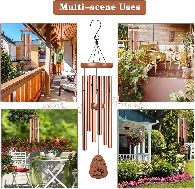 Pet Memorial Gifts for Dogs, 28" Dog Memorial Wind Chime, Pet Loss Sympathy Gift, Loss of Dog Remembrance Condolences Passing Away Gift