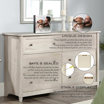 Lifesong Milestones Wooden Shadow Box Cremation Urn for Pet Ashes| Urns for Ashes of Deceased Pet Dog Cat| Sympathy Keepsake 10x10