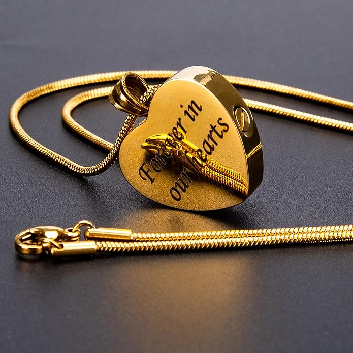 Farfume Personalized Pet Urn Necklace for Dog Cat Ashes Cremation Pet Memorial Customized Photo Text Engraving Pendant Keepsake Funeral Jewelry