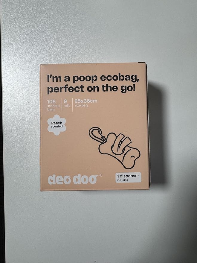 Dog Poop Bags with Handles 9 Rolls 108 Counts Big Sizes Leak Proof and Extra Thick Waste Bags Refill Rolls for Walking Small Medium Large Dogs Cats Litter With Holder Peach Scented