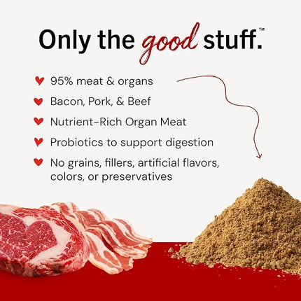 Stella & Chewy's Freeze-Dried Raw Marie's Magical Dinner Dust - Premium Bacon Dog Food Topper with Organic Fruits & Vegetables - Perfect for Picky Eaters - 7oz