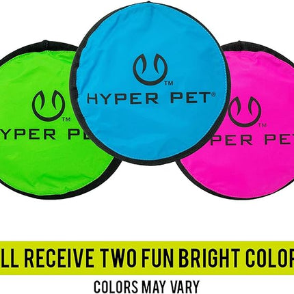 Hyper Pet Flippy Flopper 9" Flying Disc Soft Dog Toy, Floats in Water & Safe on Teeth, for All Breeds, Pack of 2 (Colors May Vary)