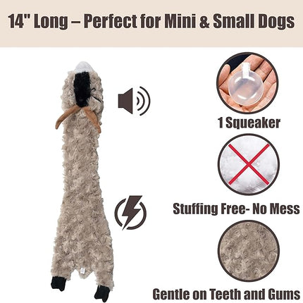 SPOT Skinneeez Crinklers Goat - Stuffing-Free Dog Toy with Crinkle & Squeaker Sounds, Durable for Moderate Chewers, Tug Toy for Small Dogs & Puppies, 14in