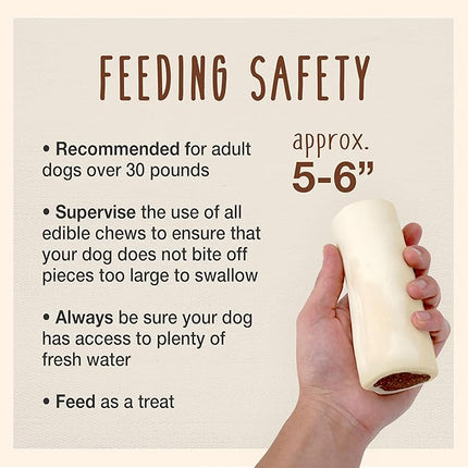 Cadet Stuffed Shin Bone, Long-Lasting Dog Chew Bones for Aggressive Chewers, High Protein Filled Bone Dental Chew for Dogs, Peanut Butter Flavor Filling, 5-6" for Large Dogs