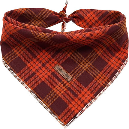 Lionheart glory Dog Bandana 1 Pack Washable Soft Plaid Dog Scarf, Fall Bib Scarf Boy Girl Bandana Square Adjustable Dog Bandanas for Small to Large Dog
