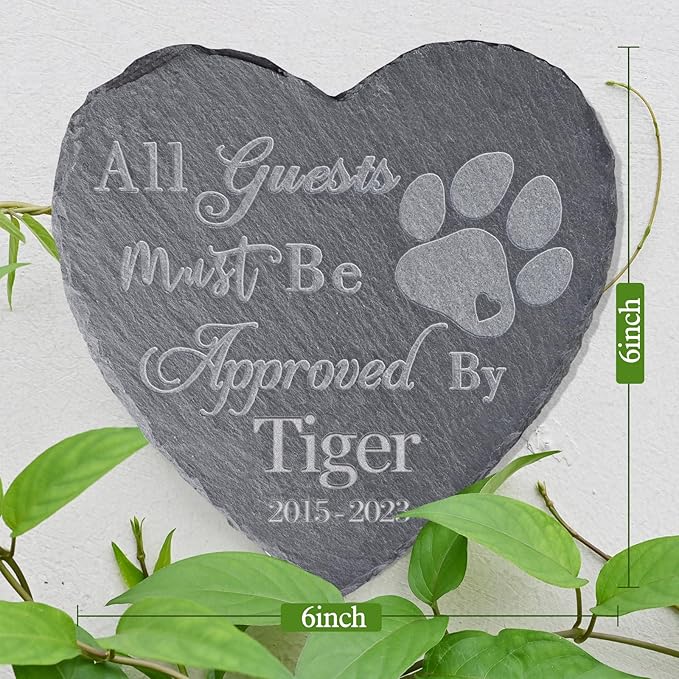 Pet Memorial Stones, Gifts, Loss of Sympathy Dog Gifts for Dog, Bereavement Grave Marker, in Memory - Style E, 6''x6''/15x15cm