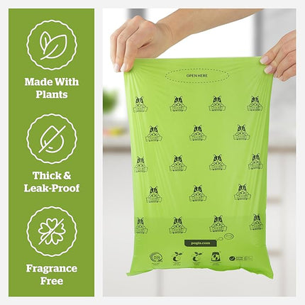Pogi's Compostable Poop Bags – Leak-Proof, Extra-Large, Made with Plants – 18 Rolls (270 Bags)