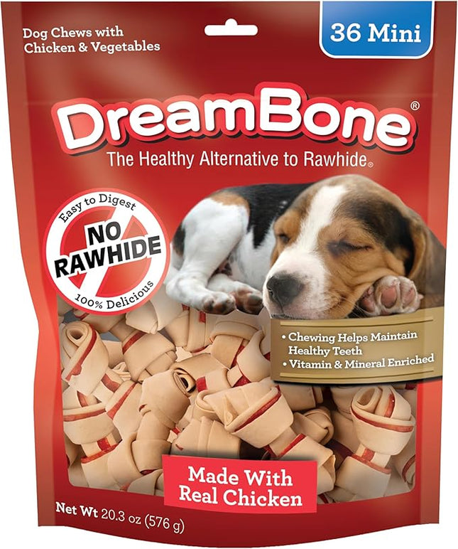 DreamBone Mini Chews With Real Chicken Chews for Dogs, 36 Count, These Rawhide-Free Chews are a Dog’s Favorite Distraction