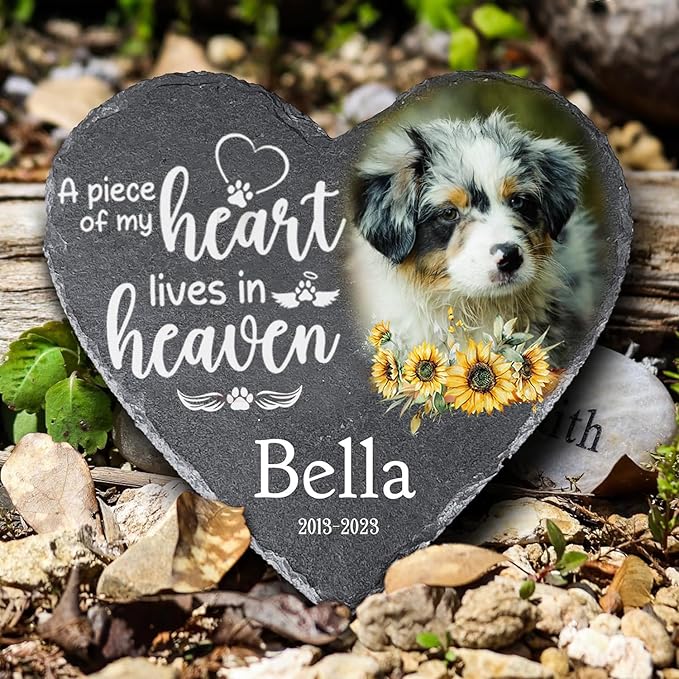 Gabita Personalized photo Dog Memorial Stone, Custom Pet Memorial Stone for Dogs, Dog Memory Stones for Garden, Sympathy Gift for Loss of Pet, Dogs Grave Marker Headstone