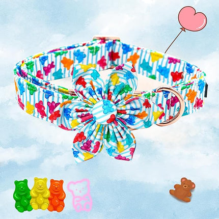 Elegant little tail Dog Collar, Dog Collar with Flower Boy Girl Pet Collar Flowers Soft Durable Dog Flower Collar for X-Large Dogs