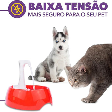 Aqua First Pet Water Fountain - Automatic Drinking Bowl for Cats and Dogs - Light and Portable - Replaceable Filters - Ergonomic Design - 1.2L/42 fl oz - White