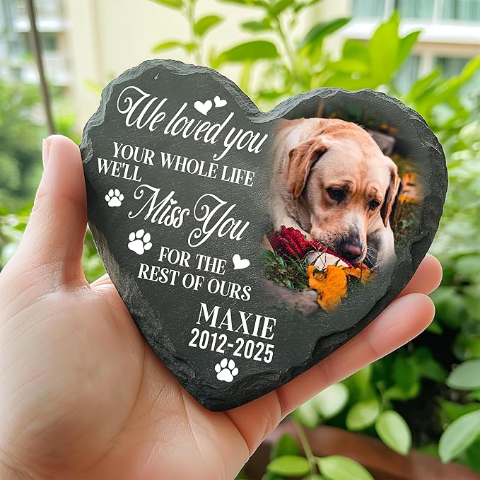 Personalized Dog Memorial Gifts for Loss of Dog, Custom Pet Memorial Stone with Photo Name Date, Stones for Dogs, Gift for Cat Lovers, Bereavement Sympathy Gift for Pet Lover, Quote 6