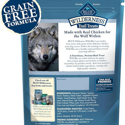 Blue Buffalo Wilderness Wild Bits Soft & Chewy Training Treats for Dogs, Grain-Free, Chicken Recipe, 4-oz. Bag