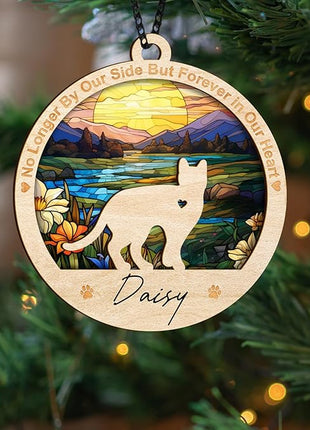 Cat Memorial Ornaments, Christmas Xmas Tree Ornament Window Hanging Car Sympathy Gift for Loss of Pet Bereavement Keepsake Remembrance Gifts for Cat Lovers Holiday Decoration PO235