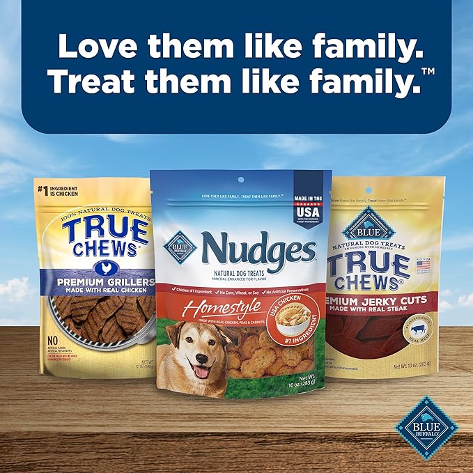 Blue Buffalo Nudges Homestyle Natural Dog Treats Made with Real Chicken, Made in the USA, Chicken, 10-oz Bag