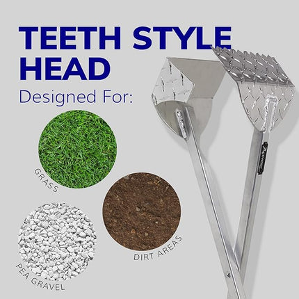 ActiveDogs Dog Poop Scooper Heavy Duty - Best Ever Dog Pooper Scooper with Teeth - Outdoor Welded Aluminum Metal & Solid Bolt Pet Waste Removal Shovel, USA Made