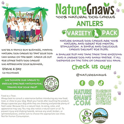 Nature Gnaws Antlers for Dogs (8oz) - Mix of Elk and Deer Antler - Variety of Split and Whole Pieces - Long Lasting for Aggressive Chewers and Large Dogs
