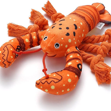 Dog Toys, Dog Plush Toy for Large Breed, Cute Squeaky Dogs Toy with Crinkle Paper, Puppy Chew Toy for Small, Middle, Large Breed (Lobster)