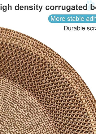 Cat Scratcher, 19.6x12.5 inches Cardboard Cat Scratching Board, Large Cat Scratchers for Indoor Cats, Bowl-Shaped Cat Scratch Pad Bed with Catnip
