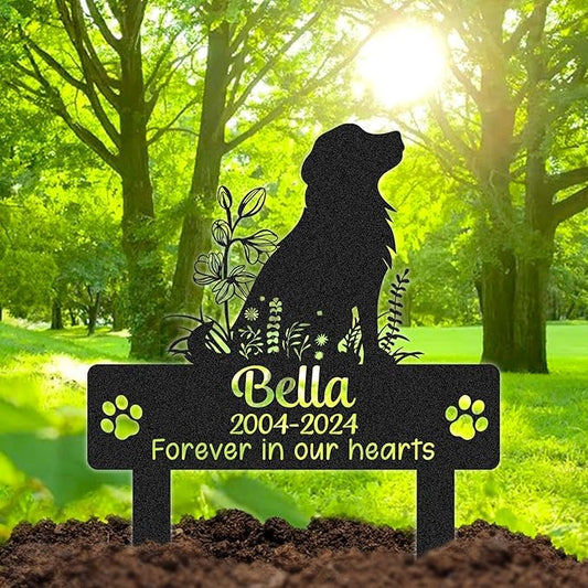 Personalized Pet Graves Marker Dog, Custom Pet Headstone, Waterproof Memorial Plaques for Outdoor, Pet Cemetery Markers Yard Decor, Memorial Garden Stakes, Dog Memorial Gifts for Loss of Dog Color06