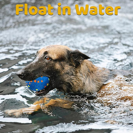 Dog Balls, Indestructible Dog Toy Ball for Aggressive Chewers, Durable High Elasticity Interactive Ball for Training Dog Catch and Fetch, Large Medium Small Dog and Puppies(Blue, 3in, 2pcs)