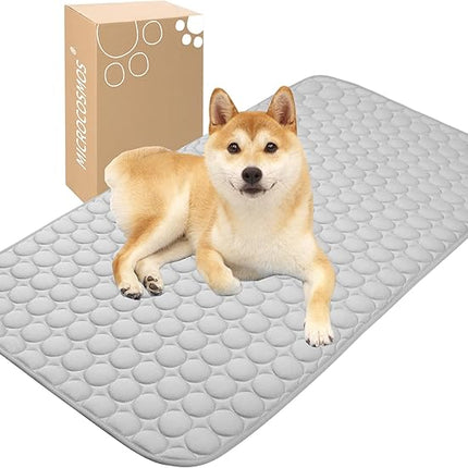 MICROCOSMOS Summer Cooling Mat & Sleeping Pad- Water Absorption Top, Materials Safe, Easy Carry, EZ Clean. Keep Cooling for Pets, Kids and Adults.(Grey, 48" x24")