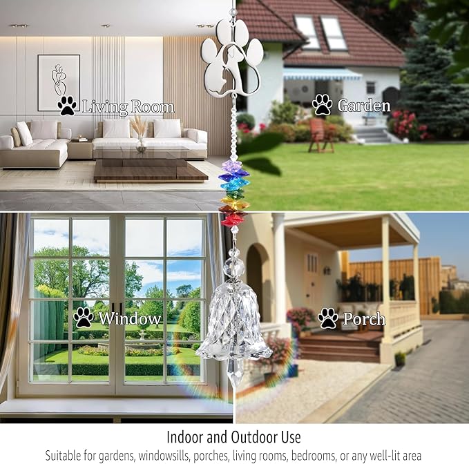 Pet Memorial Suncatcher, Dog Memorial Gifts, for Pet Loss and Pet Sympathy, Thoughtful Bereavement Remembrance Gifts for Dogs and Cats