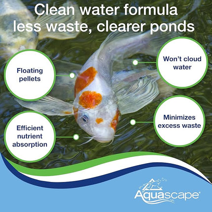 Aquascape Premium Staple Pond and Koi Fish Food, Mixed Pellet Size, 1.1 Pounds | 81050