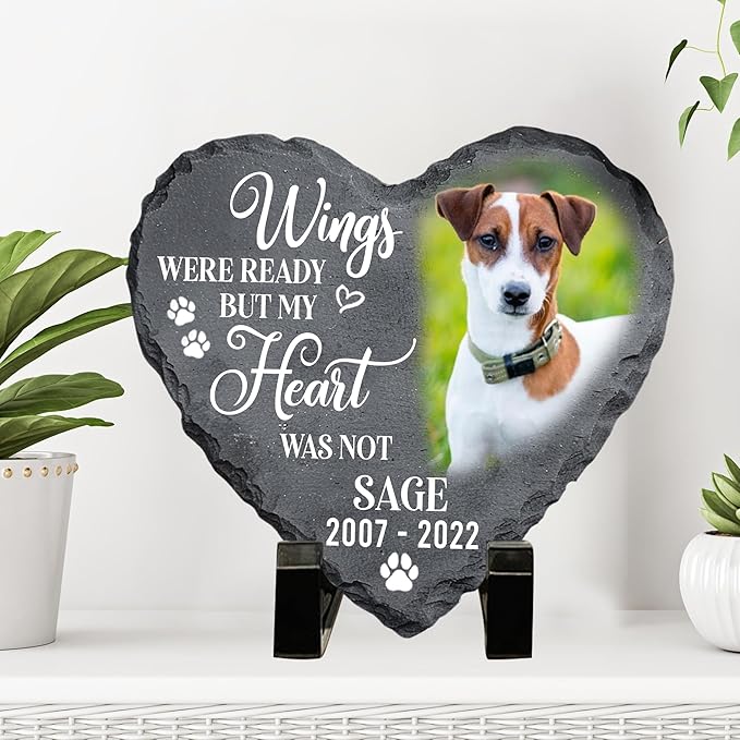 Personalized Pet Memorial Gift - Custom Photo Stone for Dog or Cat Loss - Gifts for Pet Lovers Quote 11