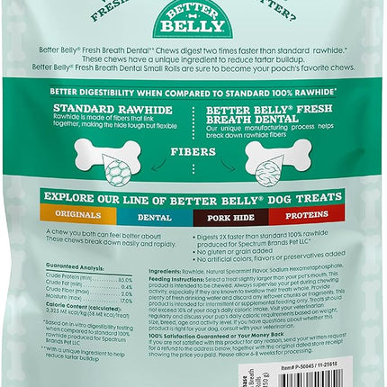 Better Belly Fresh Breath Dental Small Rolls, Dog Chews, Small, 10-Count