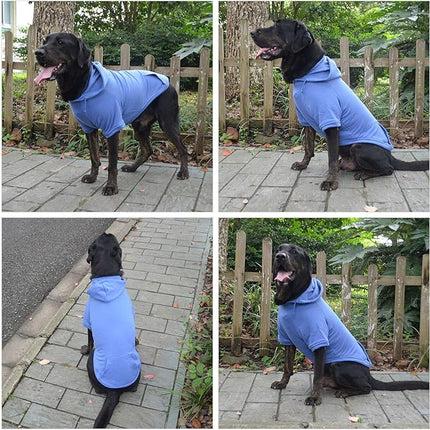 Lovelonglong Blank Basic Hoodie Sweatshirt for Dogs 100% Cotton Fits Small Medium Dachshund Large Dog Royle Blue L