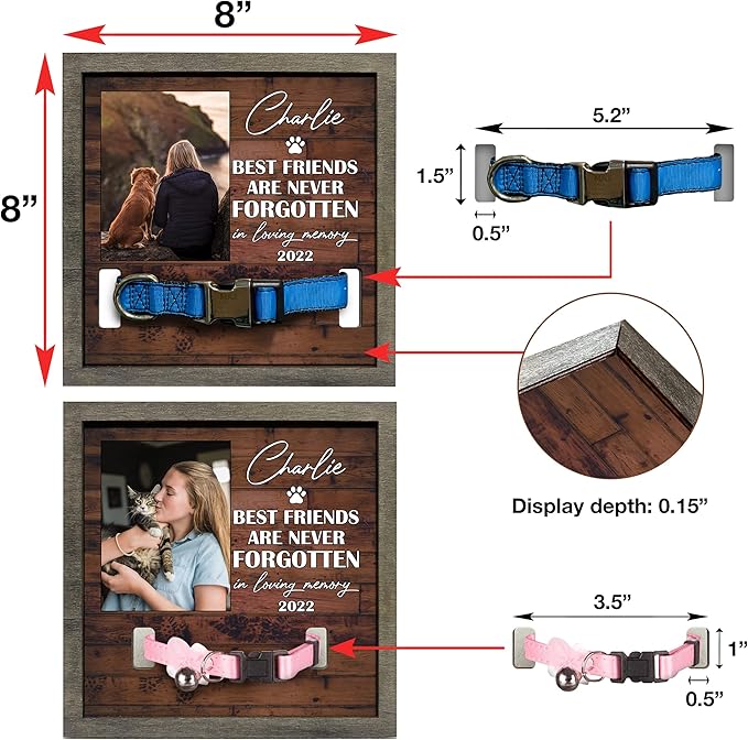 Customized Pet Sympathy Gifts Picture Frame Losing A Dog Home Decor Personalized Pet Memorial Frame Pet Loss Sign Natural Wood Bereavement Gifts for Him or Her Sentimental Quote Keepsake