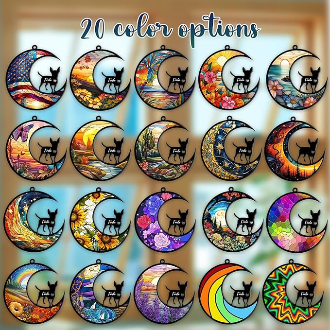 xrlsg Personalized Dog Memorial Suncatcher Custom Name Dog Breeds Suncatcher Ornament Loss of Dog Sympathy Gift for Dog Lover-3.93"