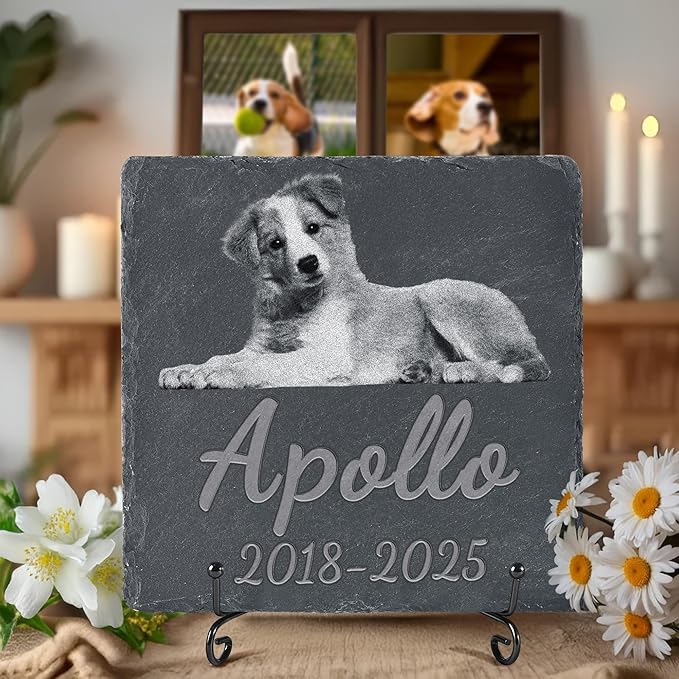 Pet Memorial Stone, Dog Memorial Stone, Dog Memorial Gifts for Loss of Dog, Pet Memorial Gifts, Loss of Pet Sympathy Gift, in Loving Memory Pet - Beloved Pet - Square