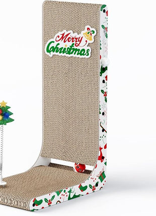 Cardboard Cat Scratcher, 23.6 Inch L Shaped Vertical Cat Scratching Board, Wall-Mount Cat Scratchers for Indoor Cats (Colorful, 1pcs)