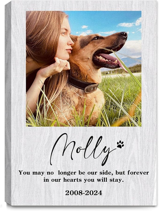 Personalized Pet Memorial Gifts for Dogs Customized Gifts for Dogs Cats Custom Loss of Pet Sympathy Gift Canvas Dog Loss Gift Canvas with Picture Name