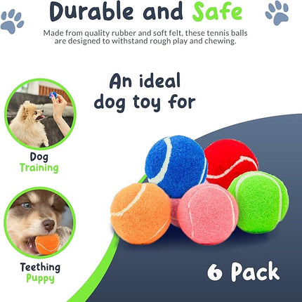 Squeaky Mini Tennis Balls for Small Dogs Puppy - 1.5 Inch - 6 Pack - Dog Toys for Small Dogs, Training Positive Reinforcement, Interactive Fetch Tiny Squeaker Balls for Ball Launcher