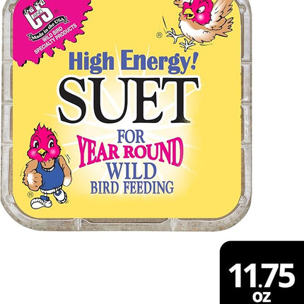 C&S High Energy Suet Treat, Wild Bird Food for Woodpeckers, Nuthatches, Chickadees and Jays, 8 Pack