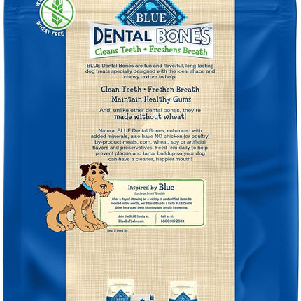 Blue Buffalo Dental Bones Mini Natural Dental Chew Dog Treats Bag Value Pack